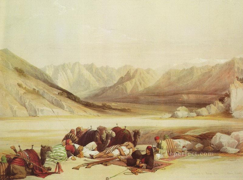 Aproximación al Monte Sinaí David Roberts Pintura al óleo